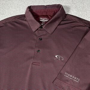 Straight Down Polo Mens XL Stripe Diamante Cabo Golf San Lucas Club Performance